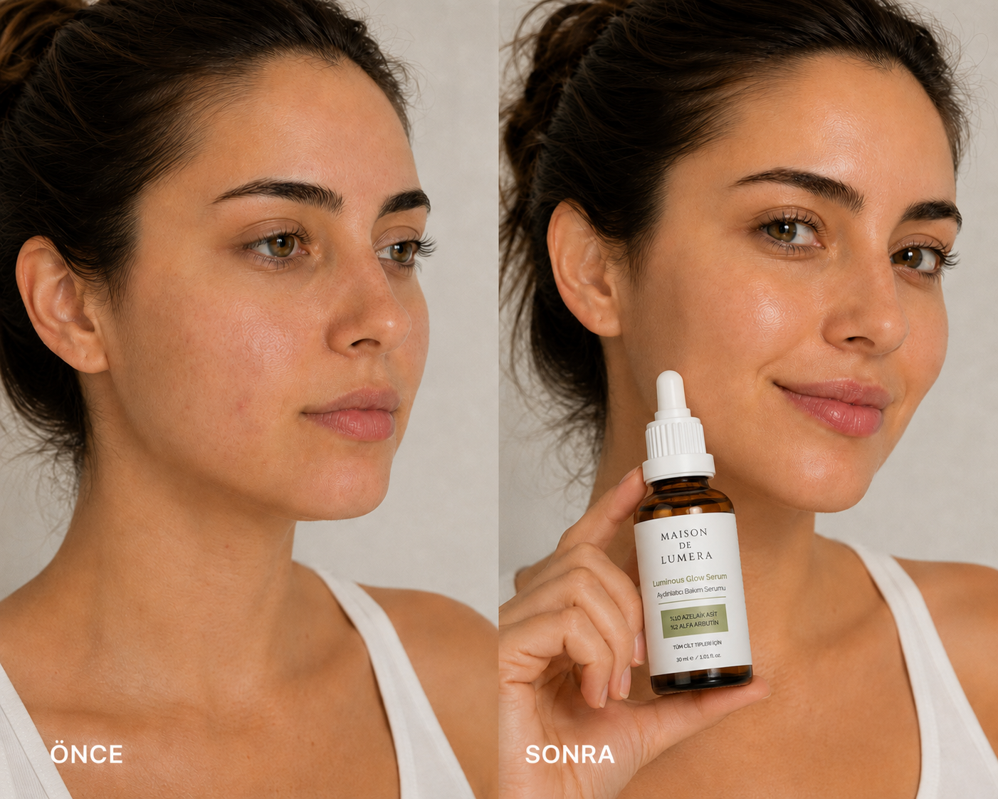 Maison De Lumera® Luminous Glow Serum %10 Azelaik Asit + %2 Alfa Arbutin Aydınlatıcı Bakım Serumu 30ml